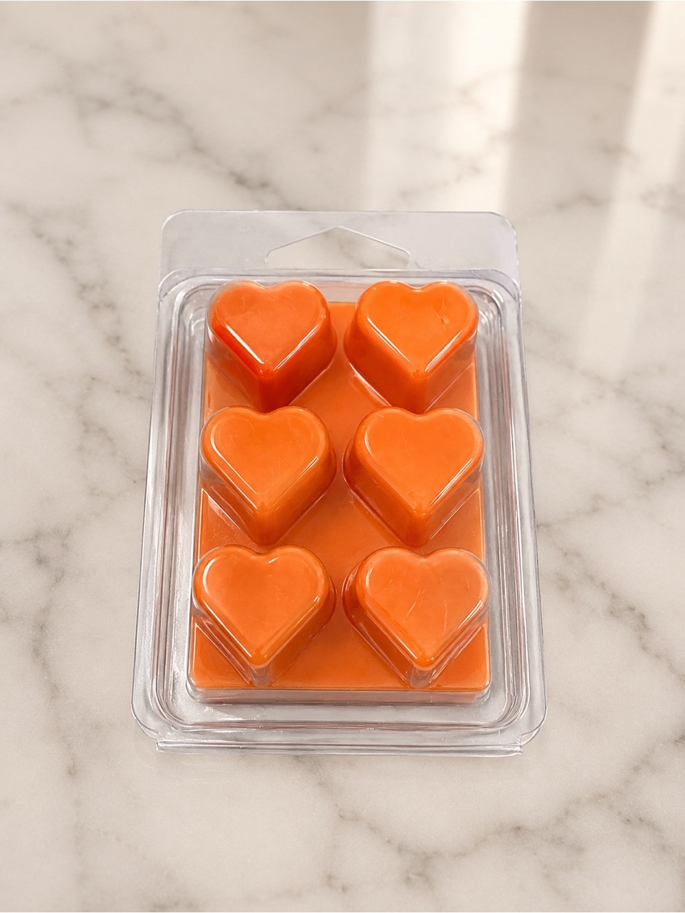 Heart-Shaped Wax Melts - Pumpkin Spice with glitter